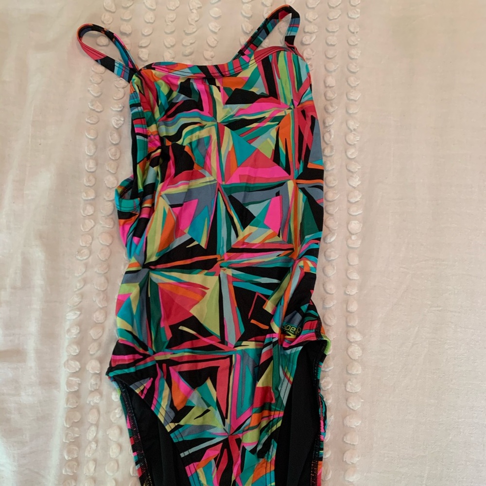 Bright and colorful speedo swimsuit